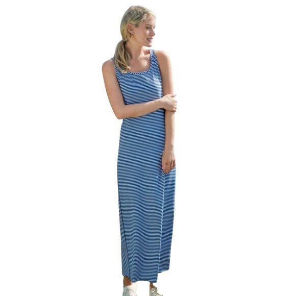 J. McLaughlin Charlotte Blue White Striped Maxi Dress S - Picture 9 of 9